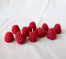 Load image into Gallery viewer, BEESWAX BIRTHDAY CANDLES CHERRY, BLACKBERRY, STRAWBERRY, RASPBERRY