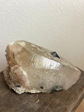 Load image into Gallery viewer, Citrine with Green Tourmaline Rough Point - from Brazil Crystal
(Rough Chunk with Green Tourmaline inclusions)