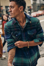 Load image into Gallery viewer, GODS TRUE CASHMERE VENICE TARTAN WITH LAPIS BUTTON