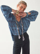 Load image into Gallery viewer, Sybille Blouse - Blossom Karina Blue