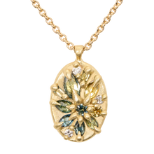 Load image into Gallery viewer, Polly Wales Green Lotus Necklace