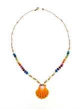 Load image into Gallery viewer, Sunrise Shell with Moonstone & Gold Rainbow