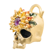 Load image into Gallery viewer, Polly Wales Blossom Crush Skull Daisy Padlock Necklace