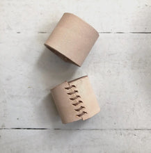Load image into Gallery viewer, Naturally Dyed Leather Scarf/ Bandana Cuffs