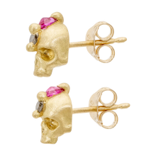 Load image into Gallery viewer, Polly Wales Pink Island of Idols Skull Stud Earrings set