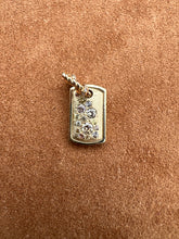 Load image into Gallery viewer, MILES MCNEEL SMALL DOG TAG DIAMONDS / SAPPHIRES / 14K YELLOW GOLD