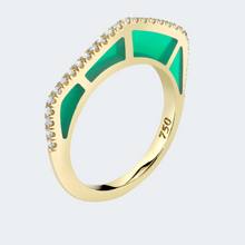 Load image into Gallery viewer, ANDY LIF COBRA RING 18K GOLD WITH ENAMEL AND PAVE DIAMONDS