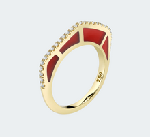 Load image into Gallery viewer, ANDY LIF COBRA RING 18K GOLD WITH ENAMEL AND PAVE DIAMONDS