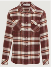 Load image into Gallery viewer, GODS TRUE CASHMERE CHESTNUT TARTAN WITH MOONSTONE BUTTON