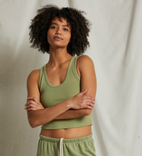 Load image into Gallery viewer, PERFECT WHITE TEE BLONDIE CROP COTTON RIBBED TANK
