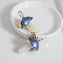 Load image into Gallery viewer, MAURA GREEN Blue Mabe Pearl Magic Mushroom Charm with Snail