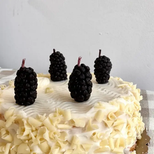 Load image into Gallery viewer, BEESWAX BIRTHDAY CANDLES CHERRY, BLACKBERRY, STRAWBERRY, RASPBERRY