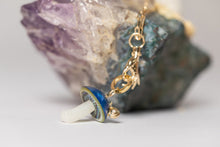 Load image into Gallery viewer, MAURA GREEN Blue Mabe Pearl Magic Mushroom Charm with Snail