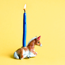Load image into Gallery viewer, CAMP HOLLOW PORCELAIN ANIMAL CAKE TOPPERS / CANDLE HOLDER