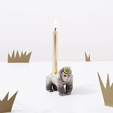 Load image into Gallery viewer, CAMP HOLLOW PORCELAIN ANIMAL CAKE TOPPERS / CANDLE HOLDER