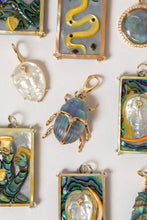 Load image into Gallery viewer, MAURA GREEN LUMINESCENT SCARAB BEETLE CHARM