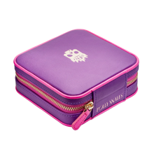 Load image into Gallery viewer, POLLY WALES LARGE ZIP JEWELLERY CASE PURPLE AND PINK