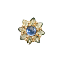 Load image into Gallery viewer, POLLY WALES Blue & Green Daisy Stud Earrings