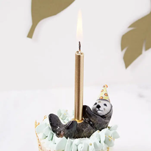 Load image into Gallery viewer, CAMP HOLLOW PORCELAIN ANIMAL CAKE TOPPERS / CANDLE HOLDER