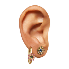 Load image into Gallery viewer, POLLY WALES Blue & Green Daisy Stud Earrings