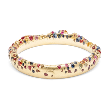 Load image into Gallery viewer, POLLY WALES Rainbow Constellation Ring SIZE 9.5 18k Yellow Gold RAINBOW SAPPHIRES