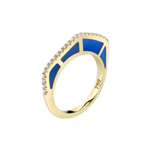 Load image into Gallery viewer, ANDY LIF COBRA RING 18K GOLD WITH ENAMEL AND PAVE DIAMONDS
