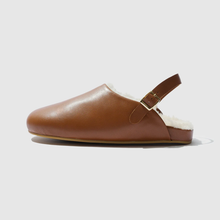 Load image into Gallery viewer, BEATRICE VALENZUELA UMBER BROWN CLOG WITH SHEARLING