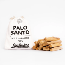 Load image into Gallery viewer, PALO SANTO SMUDGING STICKS IN COTTON BAG Sustainably harvested in PERU