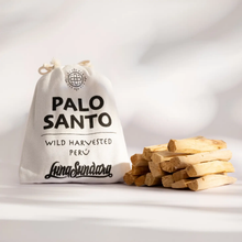 Load image into Gallery viewer, PALO SANTO SMUDGING STICKS IN COTTON BAG Sustainably harvested in PERU