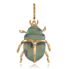 Load image into Gallery viewer, MAURA GREEN LUMINESCENT SCARAB BEETLE CHARM