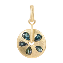 Load image into Gallery viewer, POLLY WALES GREEN + TEAL SAND DOLLAR SPINNER CHARM