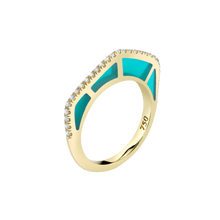 Load image into Gallery viewer, ANDY LIF COBRA RING 18K GOLD WITH ENAMEL AND PAVE DIAMONDS