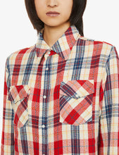 Load image into Gallery viewer, GODS TRUE CASHMERE RED MULTI TARTAN MOONSTONE BUTTONS UNISEX