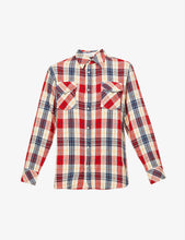 Load image into Gallery viewer, GODS TRUE CASHMERE RED MULTI TARTAN MOONSTONE BUTTONS UNISEX