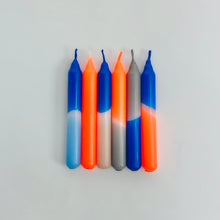 Load image into Gallery viewer, PINK STORIES Dip Dye Konfetti * Baby Blues SET OF 6 BIRTHDAY CANDLES
