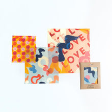 Load image into Gallery viewer, SUPRA ENDURA Eco-friendly Beeswax Wrap Love Collection 3 Pack- S,M,L