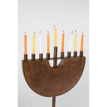 Load image into Gallery viewer, ENGRAVED COPPER AND IRON MENORAH
