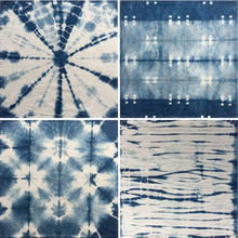 Load image into Gallery viewer, FIBER + MUD Indigo Dyed Shibori Cloth Napkins Assorted