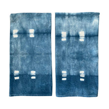 Load image into Gallery viewer, FIBER + MUD Indigo Dyed Shibori Tea Towel Pins