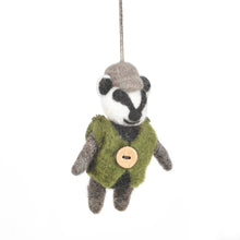 Load image into Gallery viewer, FELT SO GOOD Handmade Felt Barry Badger Hanging Felt Decoration