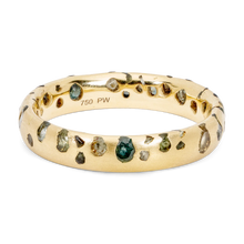 Load image into Gallery viewer, POLLY WALES Blue / Green Confetti Ring Narrow size 7.5
