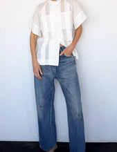 Load image into Gallery viewer, BAGGY CUT JEAN IN VINTAGE MEDIUM WASH DISTRESSING DONE BY HAND

