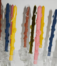 Load image into Gallery viewer, FLORAL TAPER CANDLE SET OF TWO BEESWAX FROM SPAIN
