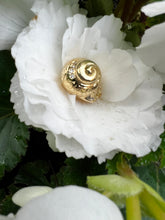 Load image into Gallery viewer, HARGREAVES AGNES SNAIL POD PENDANT (pendant only) 18k yellow gold and Old Mine Cut Diamonds with hand engraved scrolls
