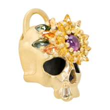 Load image into Gallery viewer, Polly Wales Blossom Crush Skull Daisy Padlock Necklace
