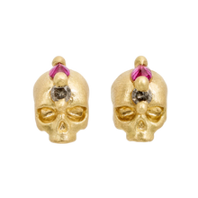 Load image into Gallery viewer, Polly Wales Pink Island of Idols Skull Stud Earrings set
