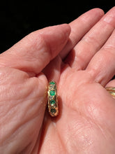 Load image into Gallery viewer, MINI HAG STONE ENGRAVED FISH EMERALD AND DIAMONDS ON THE OUTSIDE
