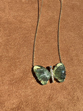 Load image into Gallery viewer, Large Green Fluorite Butterfly Necklace
