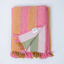 Load image into Gallery viewer, MUSLIN TOWEL YELLOW GREEN AND PINK ORANGE
