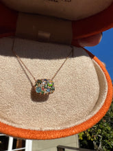 Load image into Gallery viewer, BESPOKE INTO THE WILD MINI PENDANT ENCHANTED BLUE AND GREEN SAPPHIRES, DIAMONDS, PARAIBA TOURMALINE, BLACK OPAL
